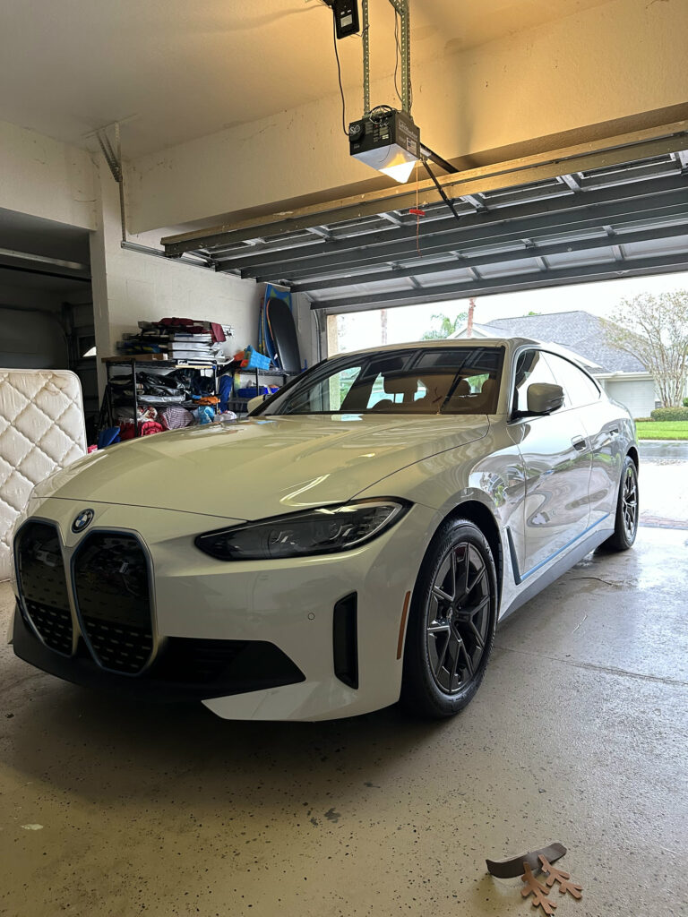 White BMW i4 after detailing