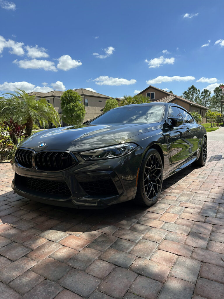 Grey BMW M8 after detailing